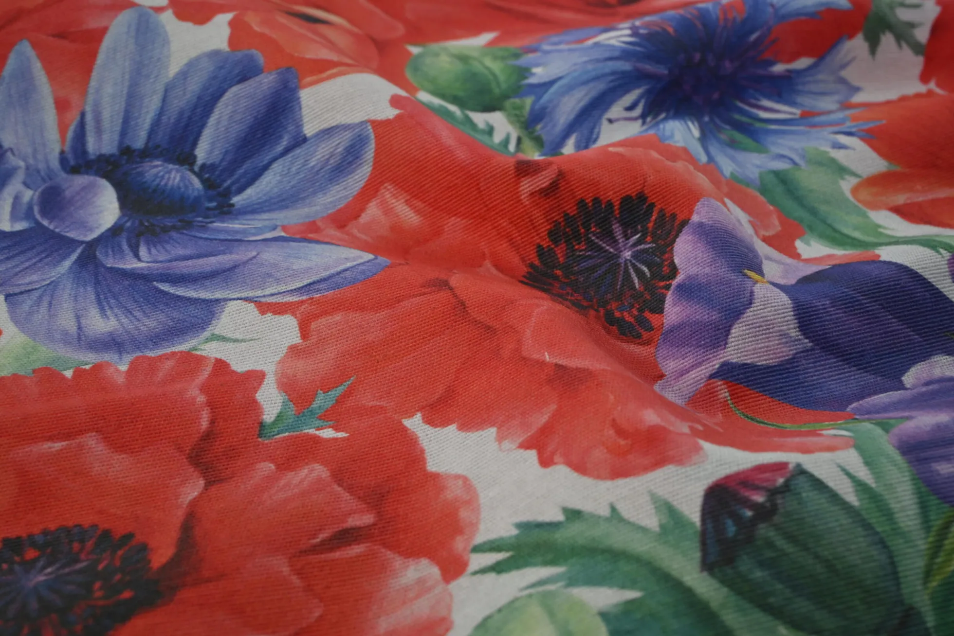 Decostof – Red and blue poppy