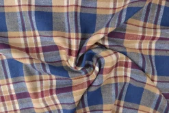 Flanel ruit – Beige, blauw & bordeauxrood