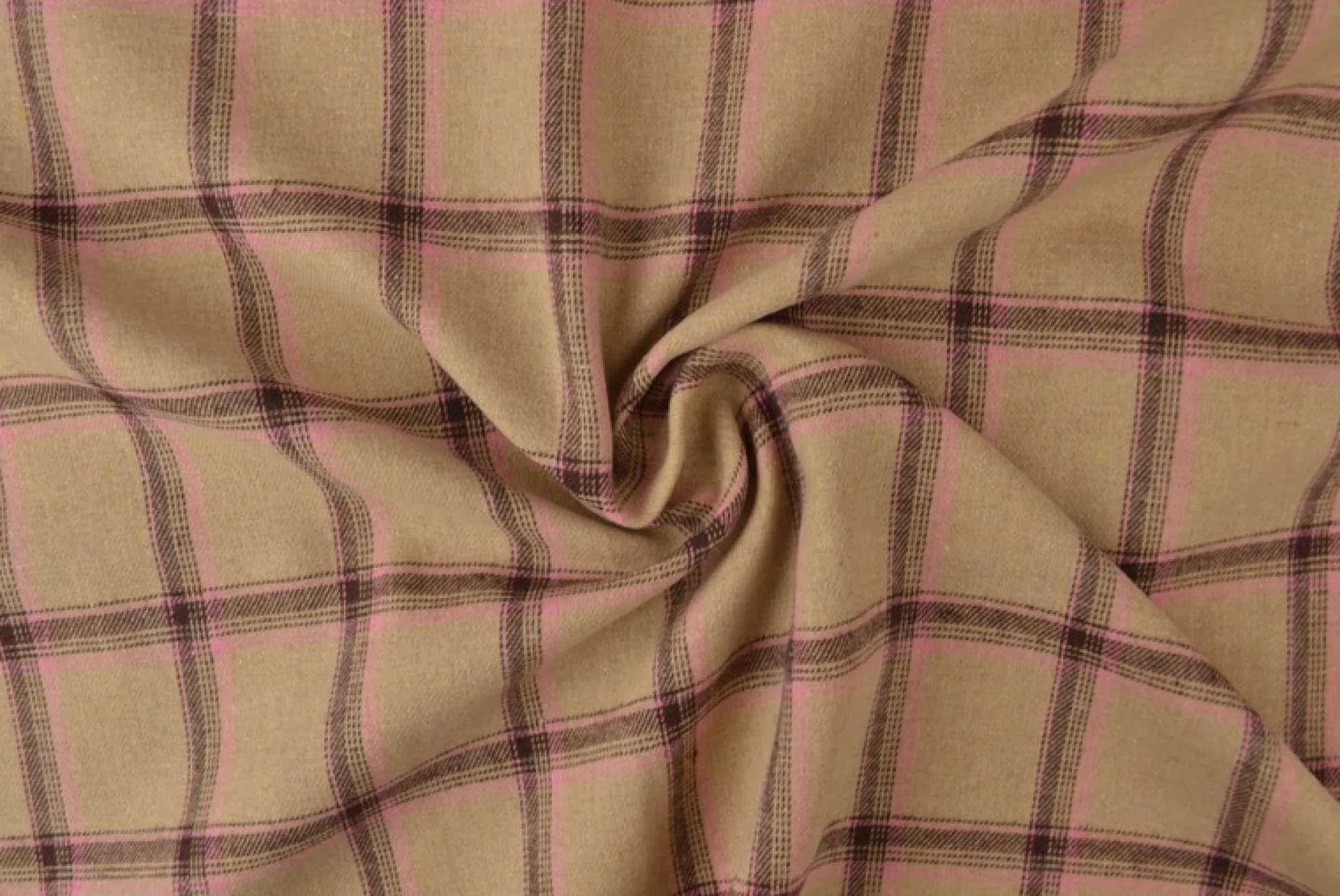 Flanel ruit – Beige & donkerbruin