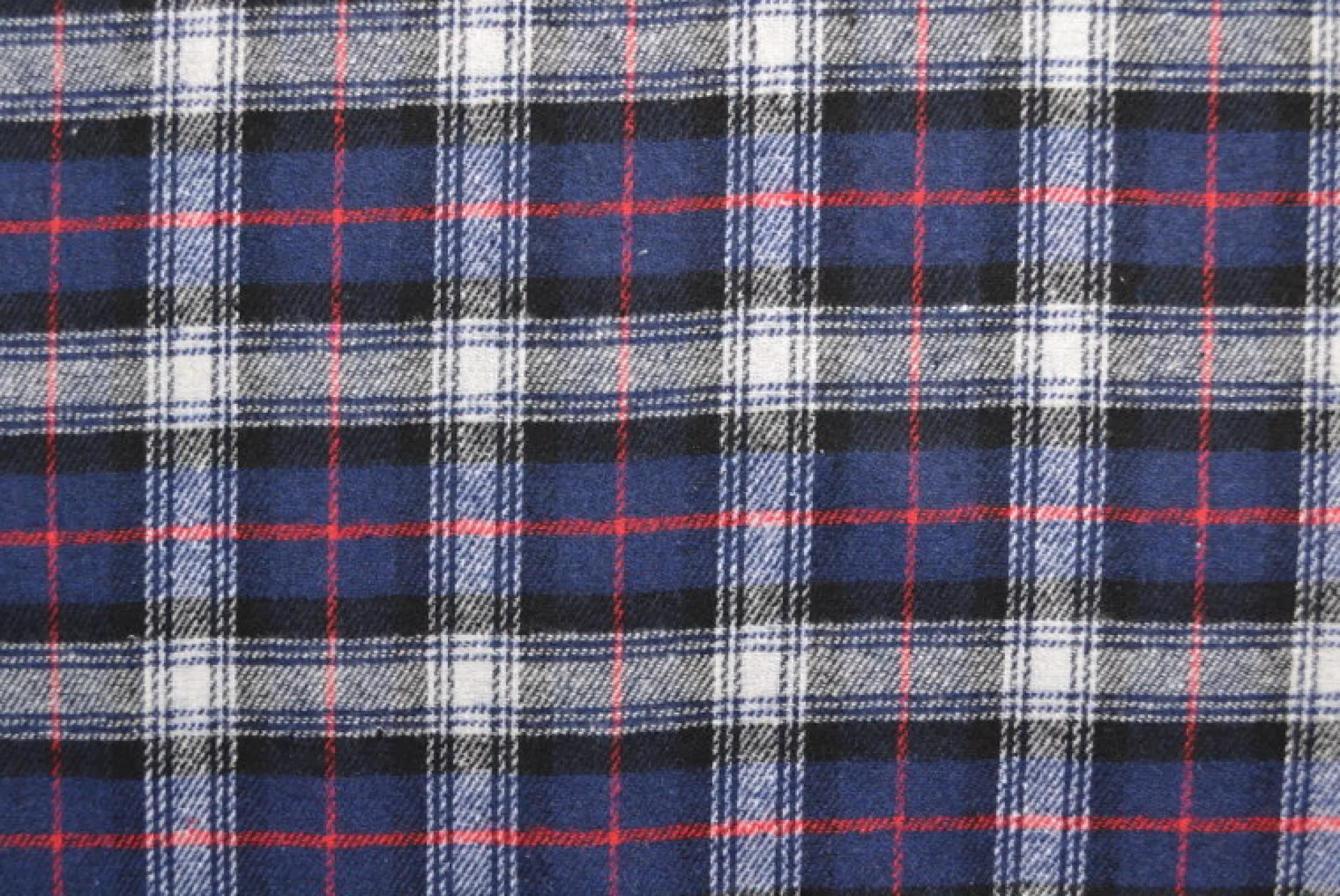 Flanel ruit – Donkerblauw, gebroken wit, zwart & rood