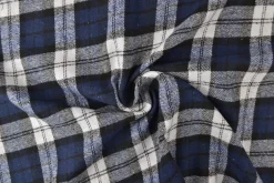 Flanel ruit – Donkerblauw, zwart & wit