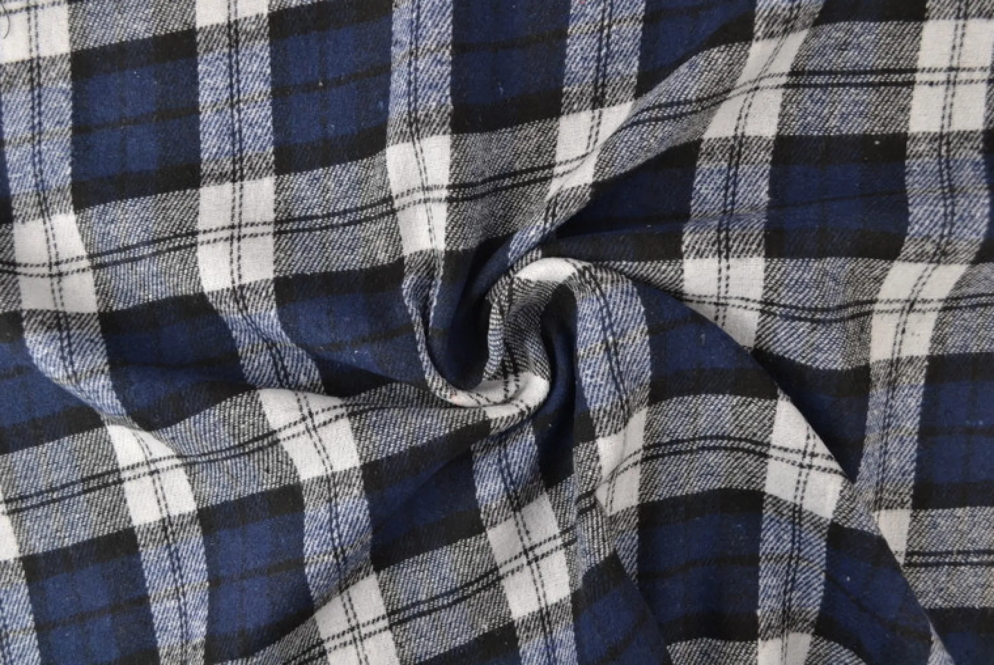 Flanel ruit – Donkerblauw, zwart & wit