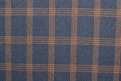 Flanel ruit – Donker denim melange & cognac