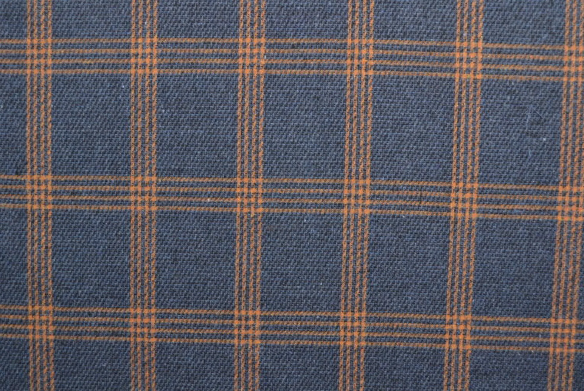 Flanel ruit – Donker denim melange & cognac