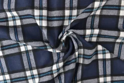 Flanel ruit – Donker navy, zwart, turquoise & wit