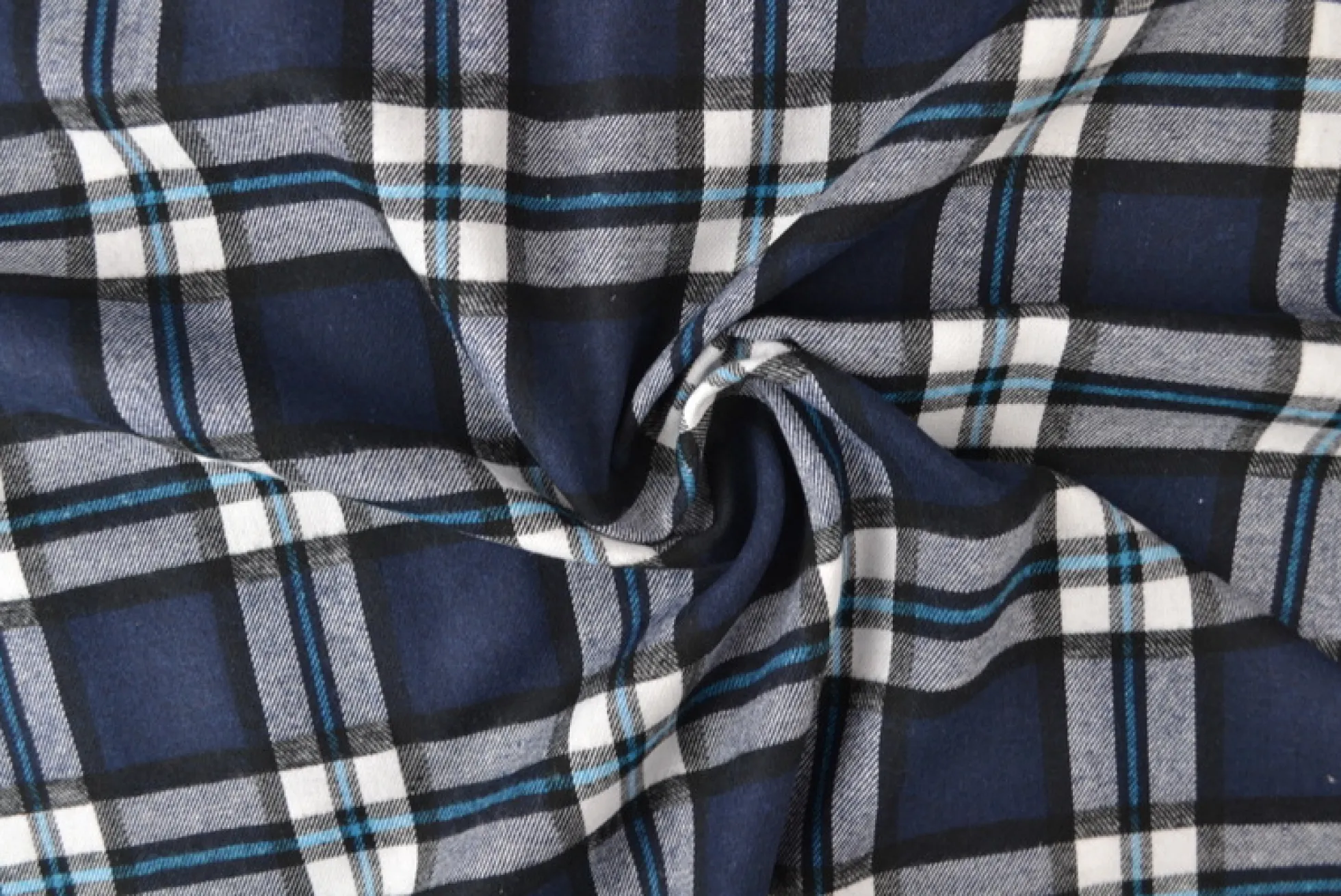 Flanel ruit – Donker navy, zwart, turquoise & wit