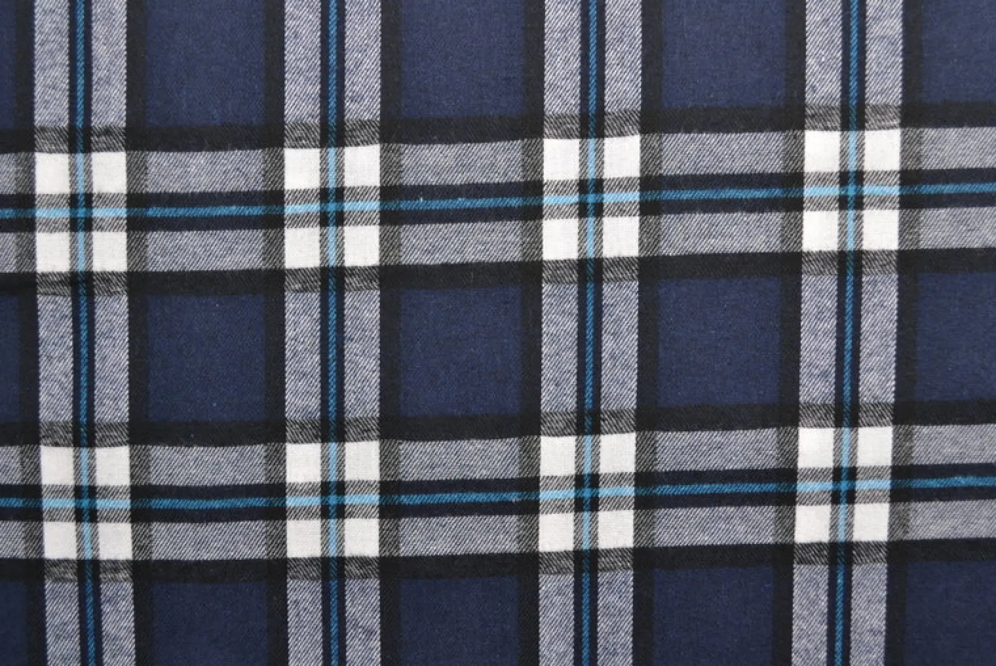 Flanel ruit – Donker navy, zwart, turquoise & wit