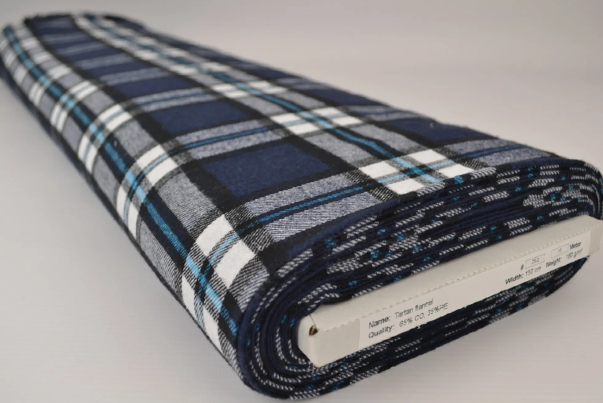 Flanel ruit – Donker navy, zwart, turquoise & wit