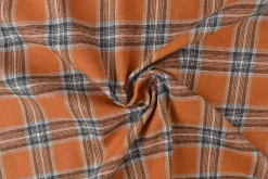 Flanel ruit – Donker oker, gebroken wit, lichtgrijs & zwart