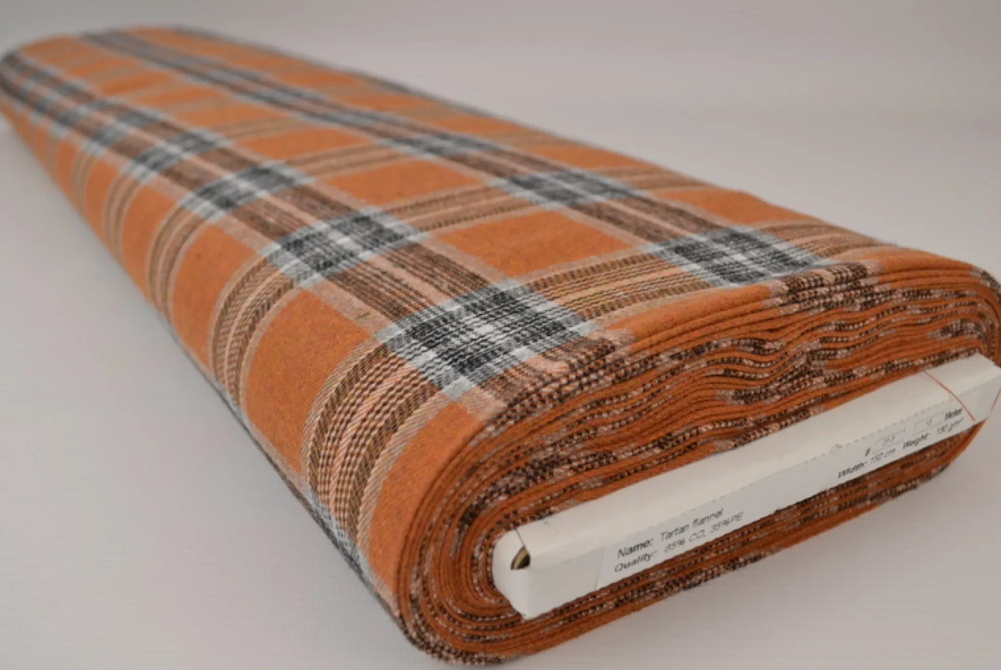 Flanel ruit – Donker oker, gebroken wit, lichtgrijs & zwart