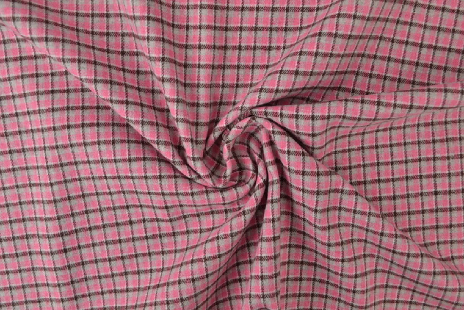 Flanel ruit – Grijs, roze & donkerbruin