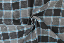 Flanel ruit – Grijs, zwart, gebroken wit & petrol