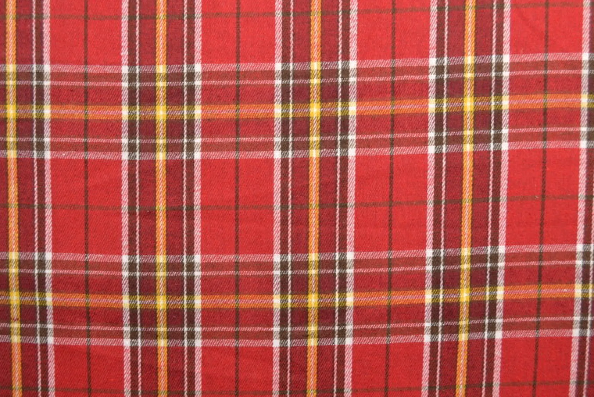 Flanel ruit – Koper, bordeauxrood, wit & okergeel