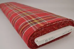 Flanel ruit – Koper, bordeauxrood, wit & okergeel