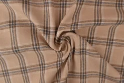 Flanel ruit – Naturel, gebroken wit, donkerblauw & donkerbruin