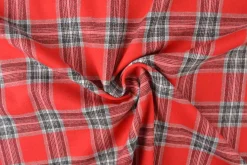 Flanel ruit – Rood, gebroken wit, lichtgrijs & zwart