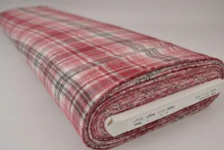 Flanel ruit – Warmrood, oudroze, gebroken wit & blauw