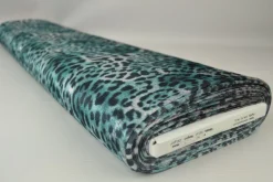 Fluweel stretch – Aqua animal