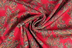 Fluweel stretch – Branches on red
