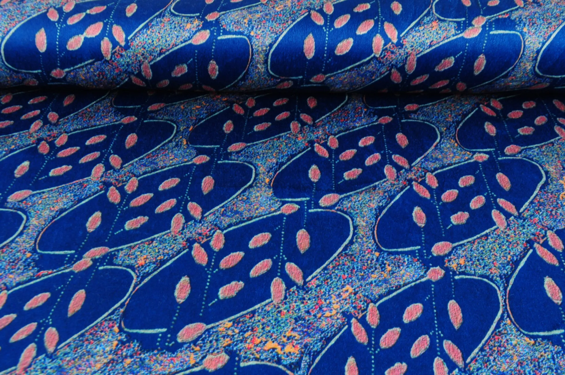 Fluweel stretch – Dark petrol cells