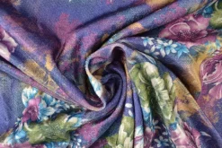 Fluweel stretch – Lila colored flowers