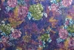 Fluweel stretch – Lila colored flowers