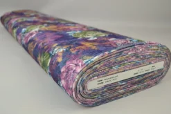 Fluweel stretch – Lila colored flowers