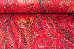 Fluweel stretch – Peacock red