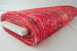Fluweel stretch – Peacock red