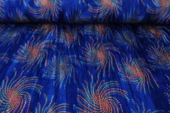 Fluweel stretch – Wirlpool on blue crushed look