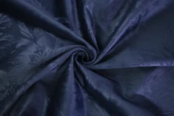 Fluweel / Velours – Bloemen donker vintage blauw katoen