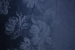 Fluweel / Velours – Bloemen donker vintage blauw katoen