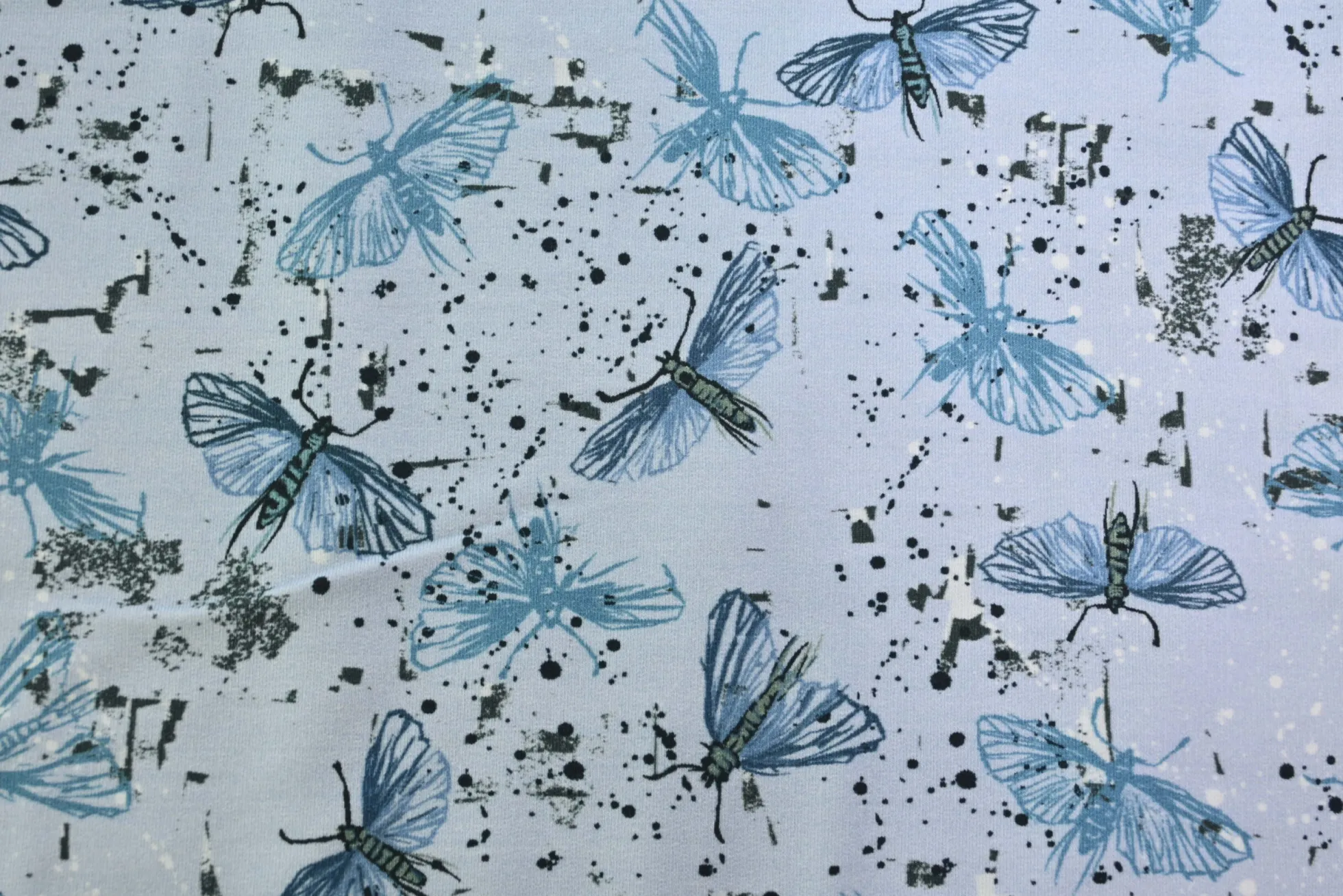 French terry – Blue Ink Moths