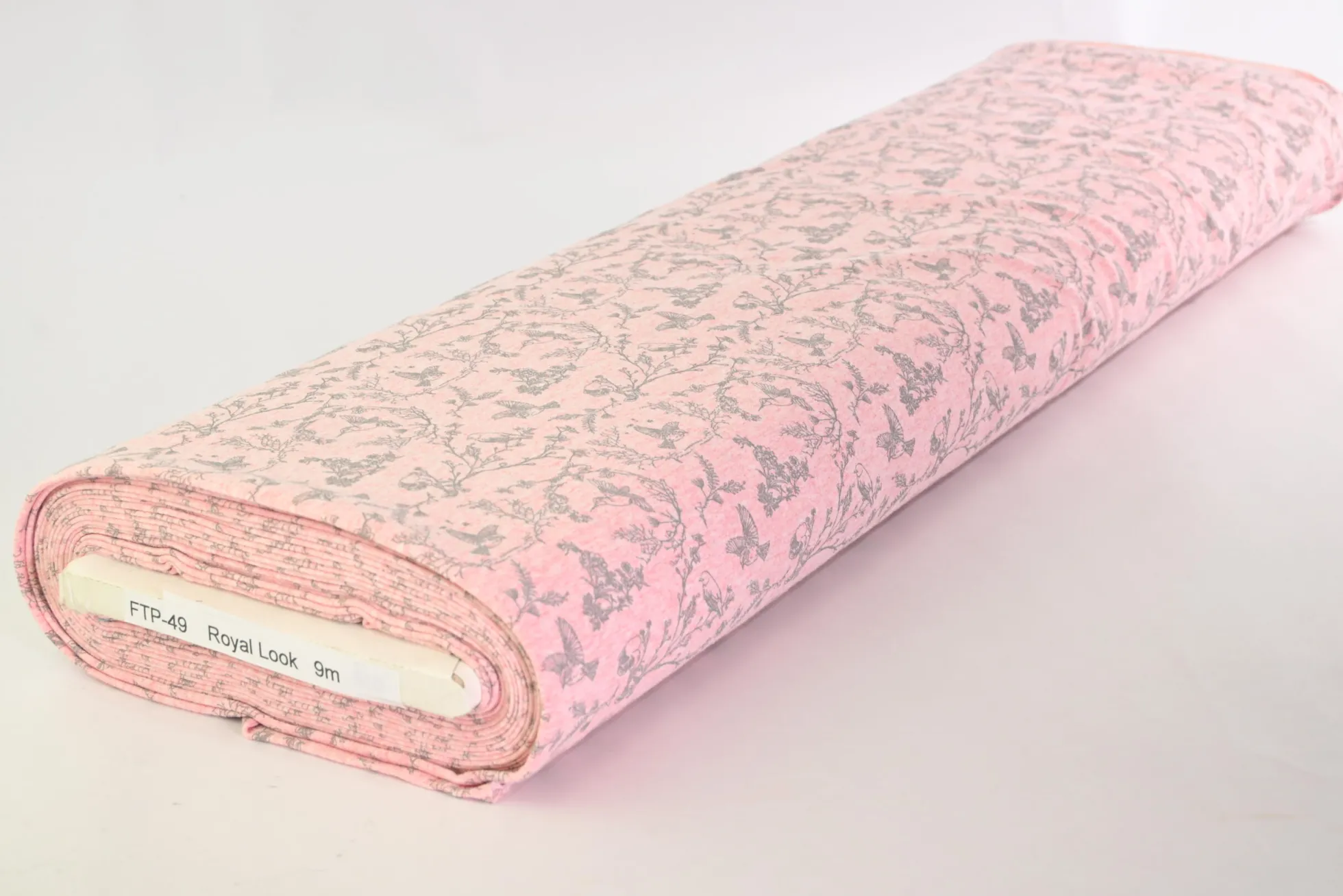 French terry – Blush Woodland Birds