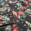 French terry – Charcoal Vintage Rose Bouquet