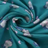 French terry – Cute hippo on turqouise