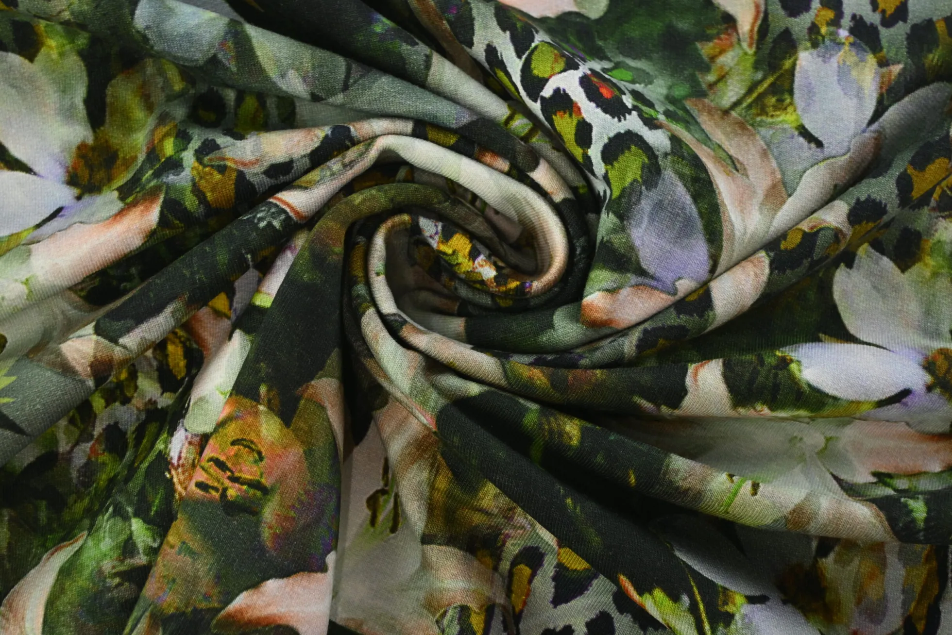 French terry – Digital lily khaki
