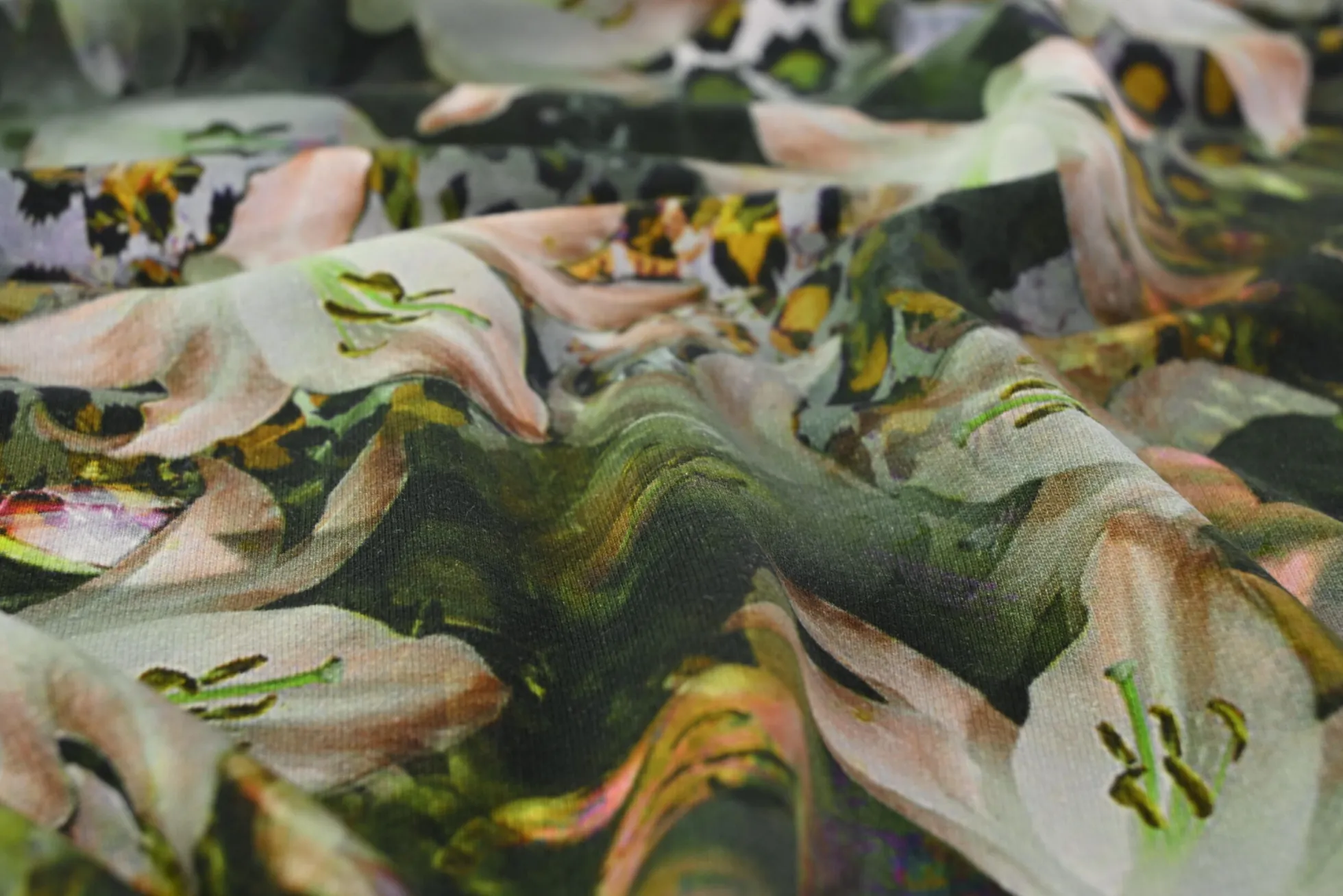 French terry – Digital lily khaki