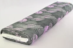French terry – Dusky Lilac Leaves