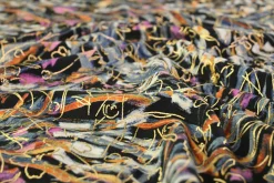French terry – Golden flower lines on art