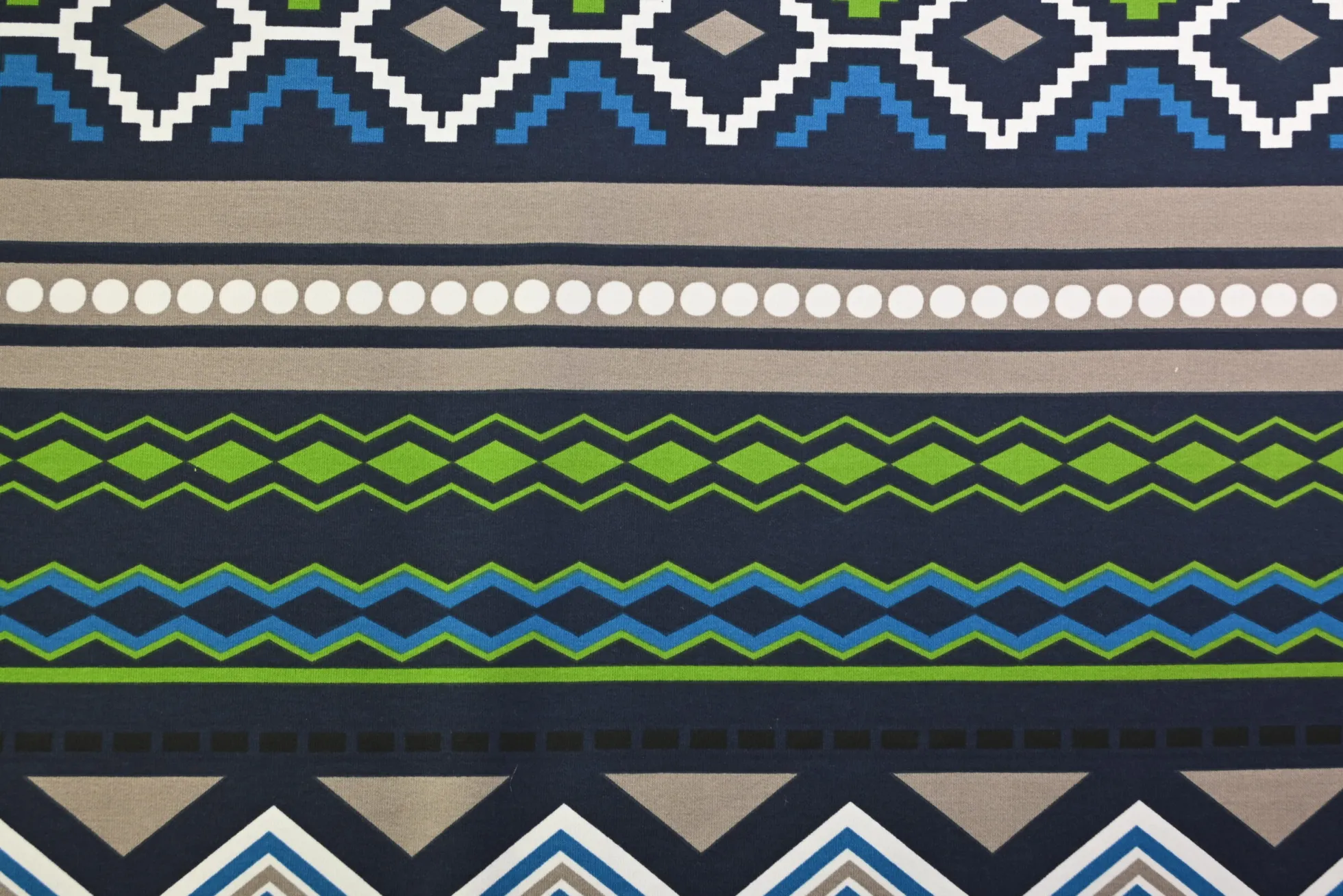 French terry – Ikat stripe denim