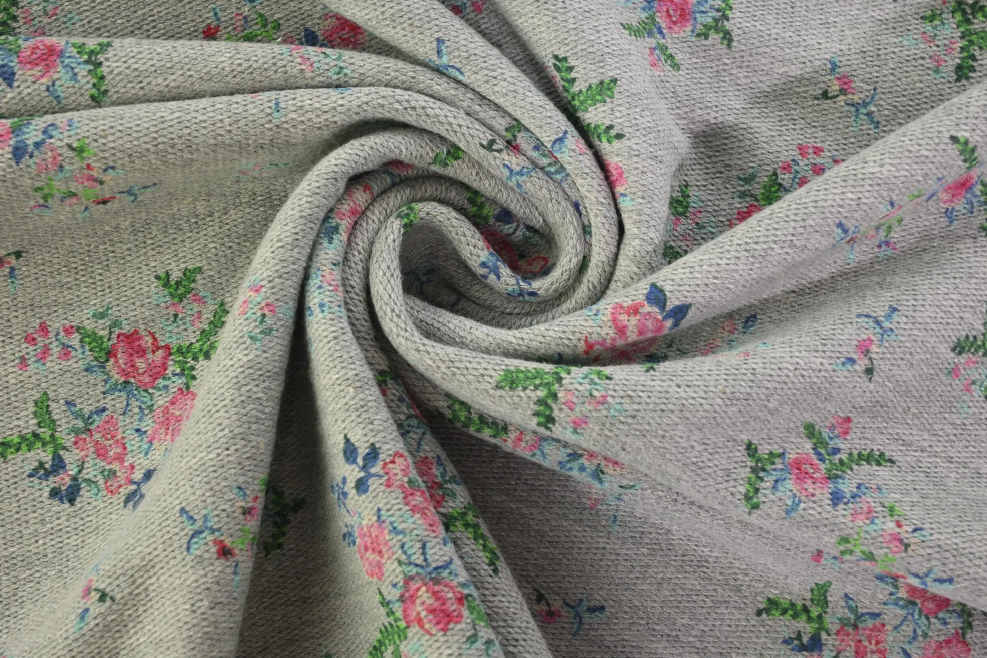 French terry – Linen Rose Meadow
