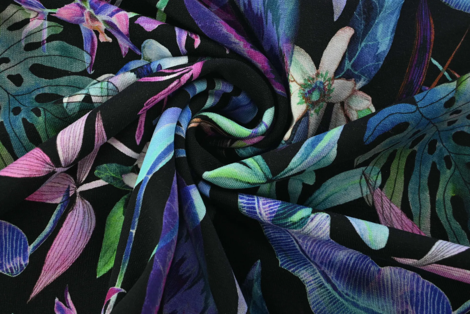 French terry – Neon Midnight Tropics