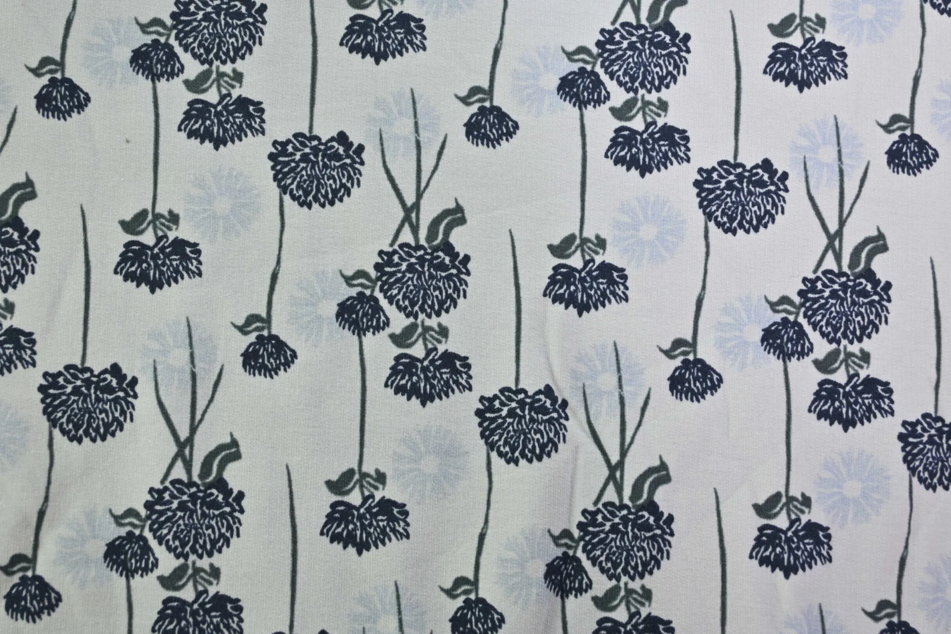 French terry organic – Midnight Hanging Blooms