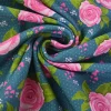 French terry – Teal Rose Garden