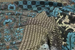French terry – Turquoise Tapestry Patchwork