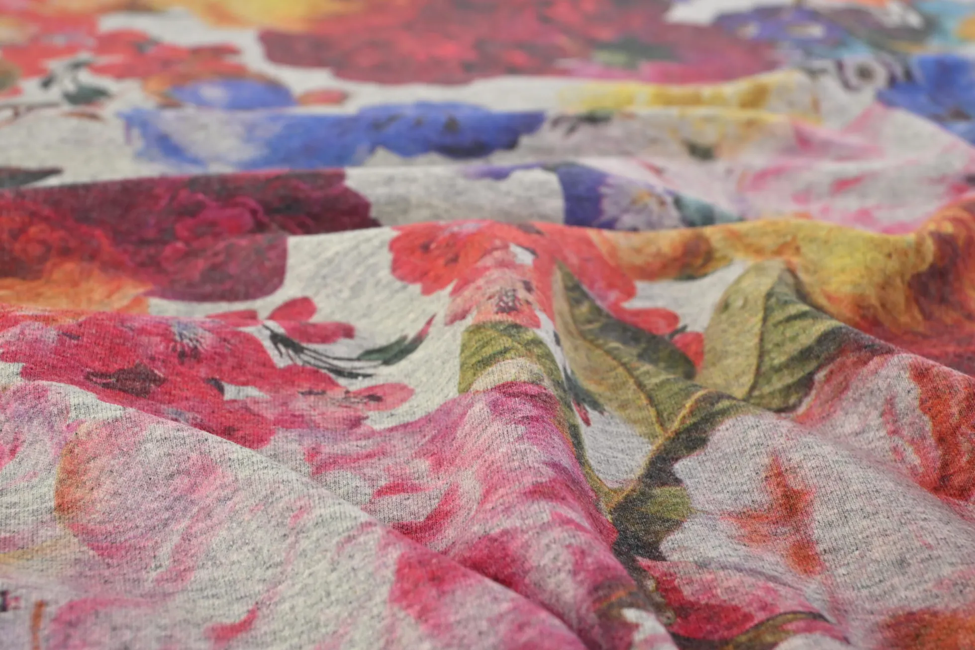 French terry – Vintage Painted Blooms