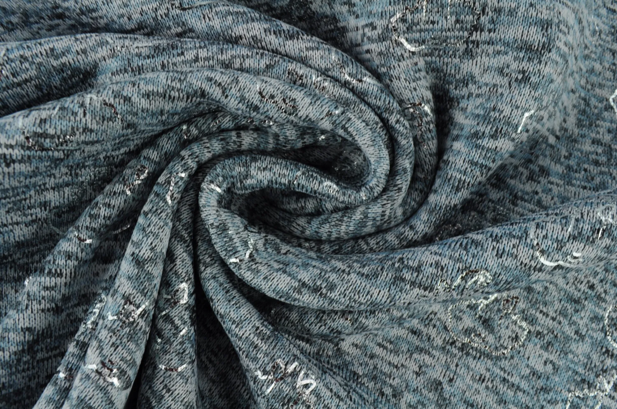 Gebreide sweaterstof – Lichtgrijs olifantjes