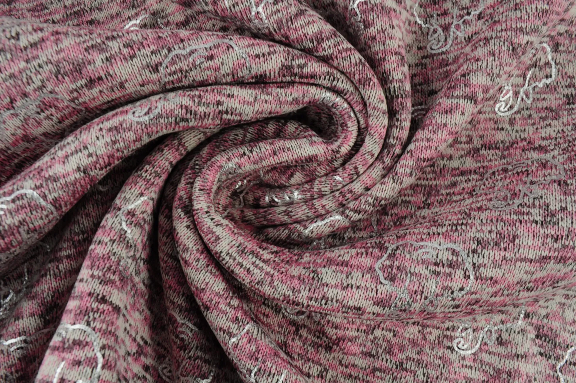 Gebreide sweaterstof – Roze olifantjes