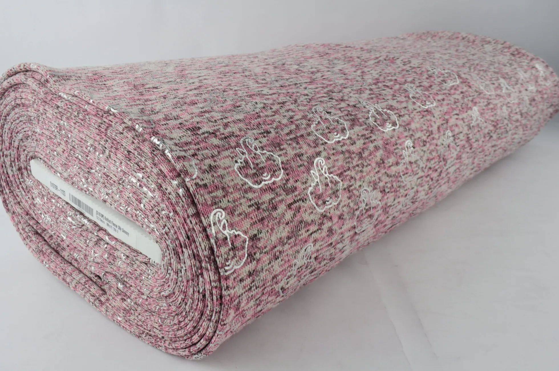 Gebreide sweaterstof – Roze olifantjes